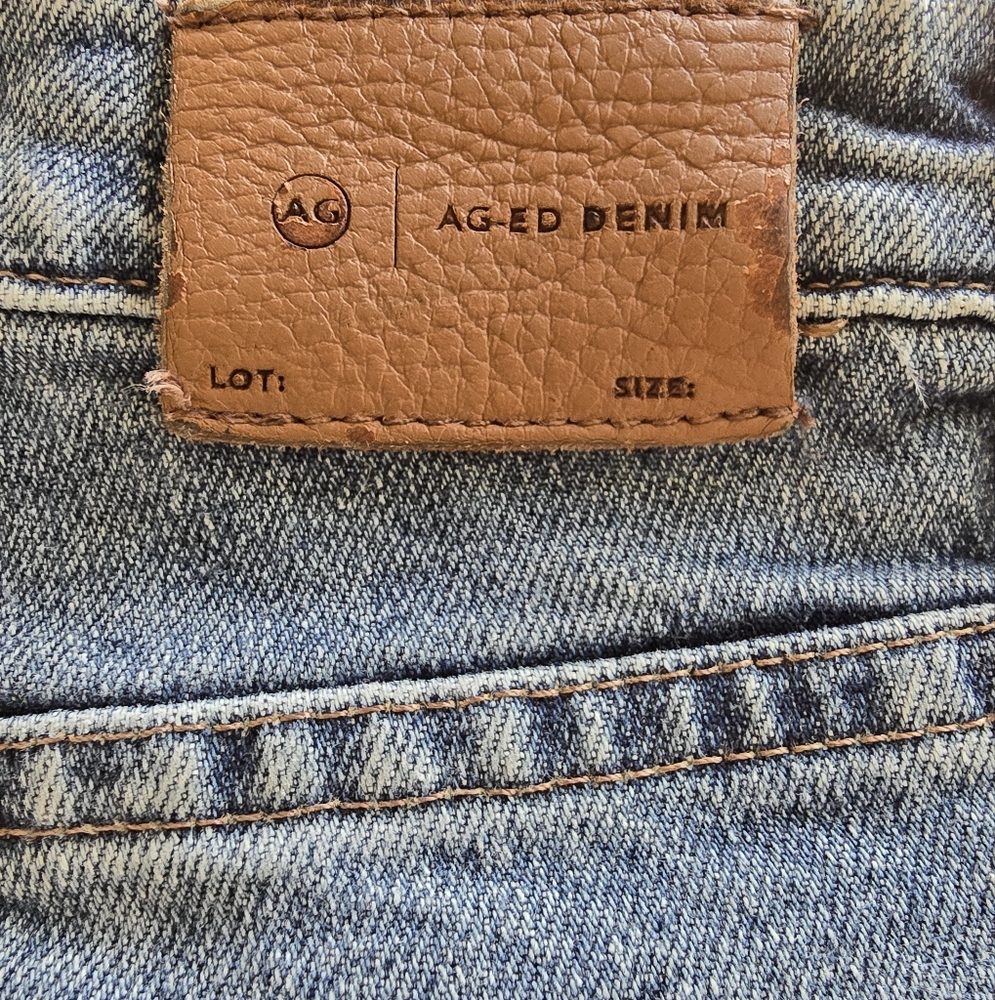 Ag Adriano Goldschmied Light Blue Denim Jeans Kinsley Crop Bootcut Flared Hem